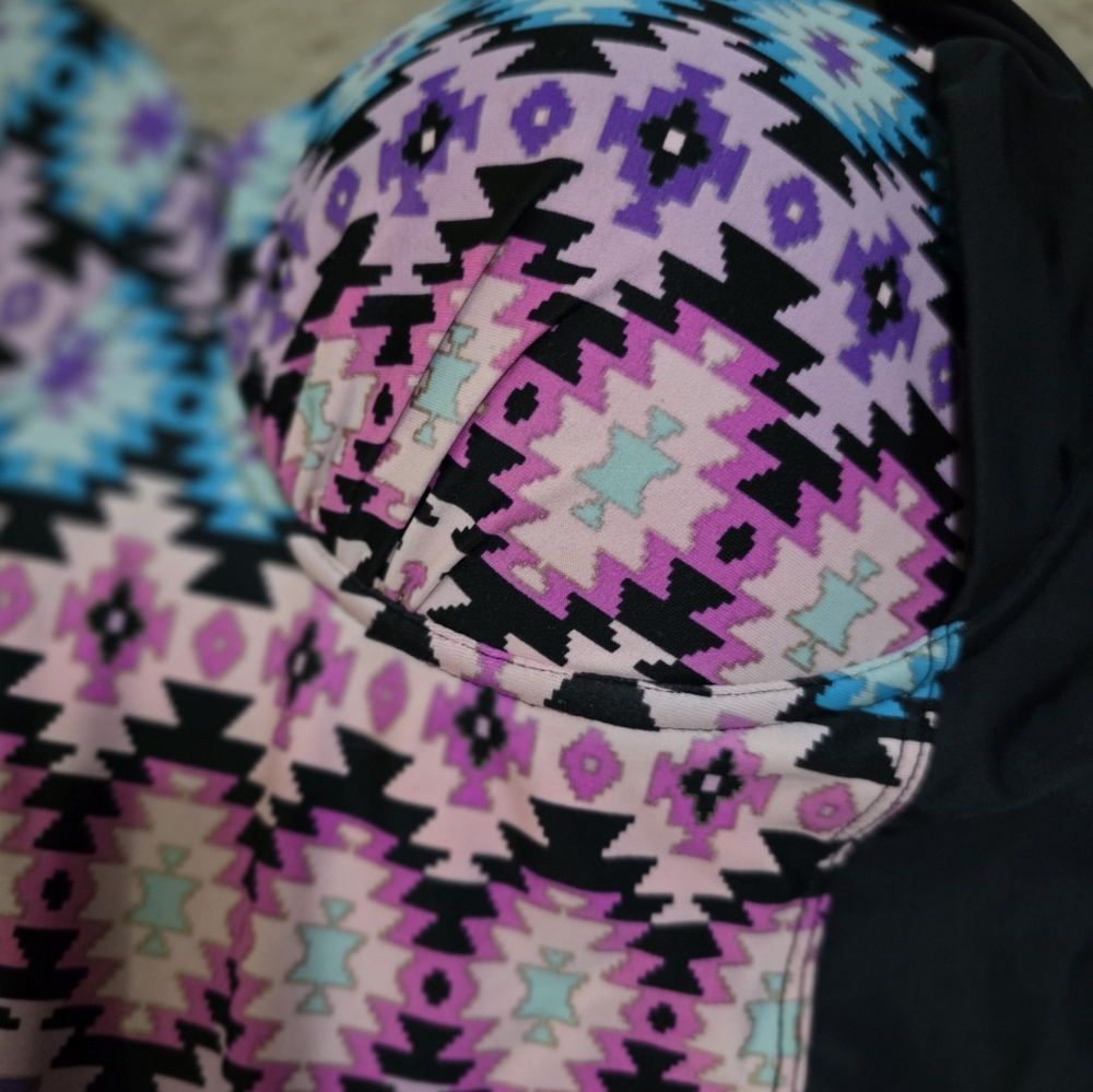 Multicolor Halter Swimsuit Top - Picture 2 of 4